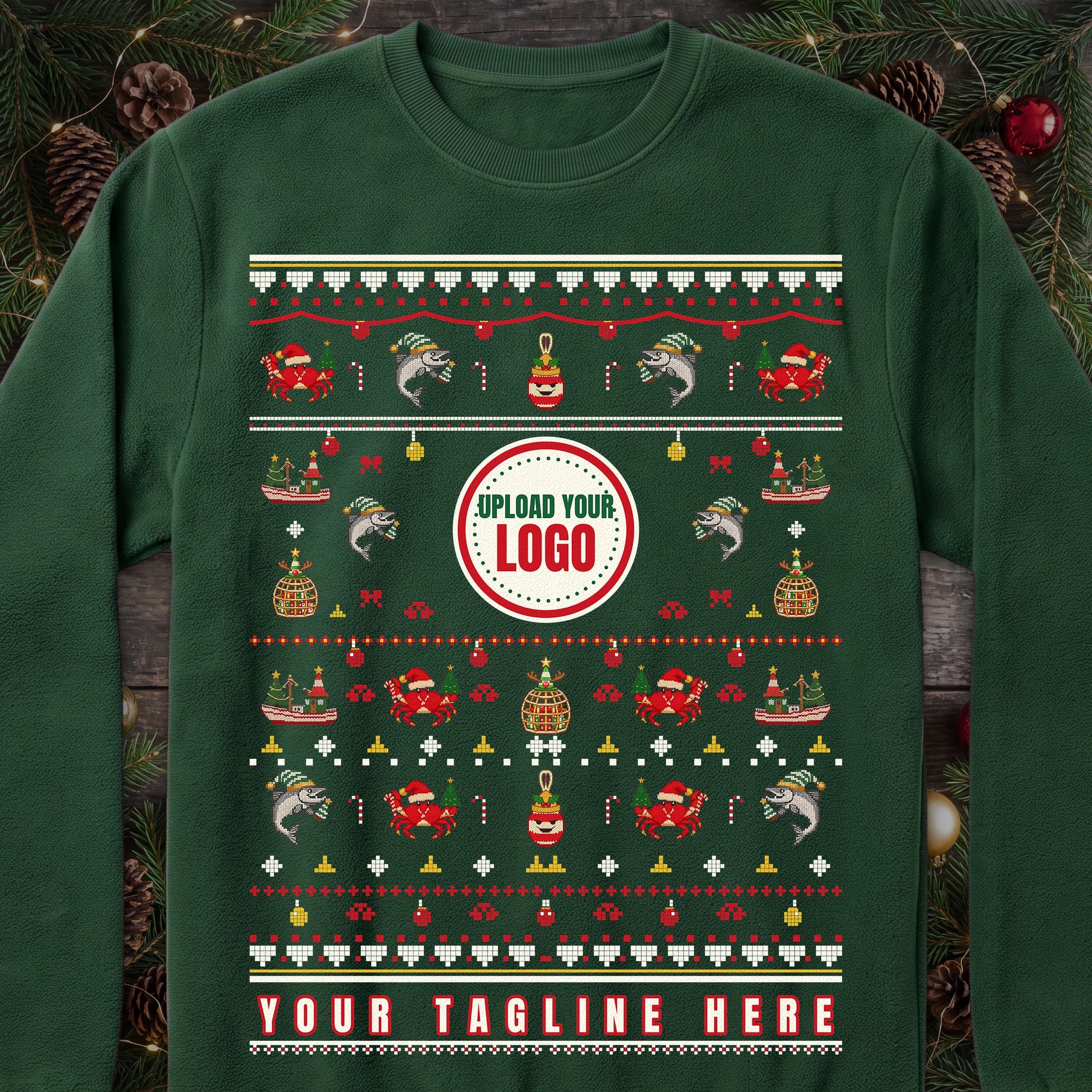 Fishing ugly Christmas sweater